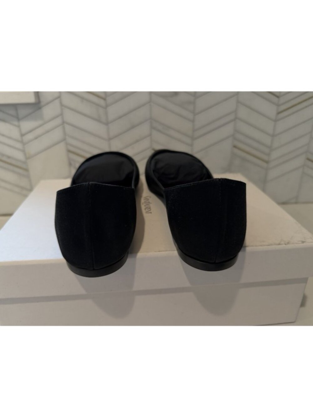 NIB Saint Laurent Lou Satin Ballet Flat Black Womens Size 40+ US 10.5 $830 - Picture 6 of 10